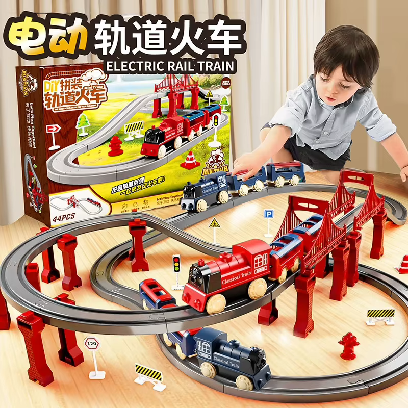 BEJESS Ensemble de train électrique à grande vitesse avec pistes de 90 cm