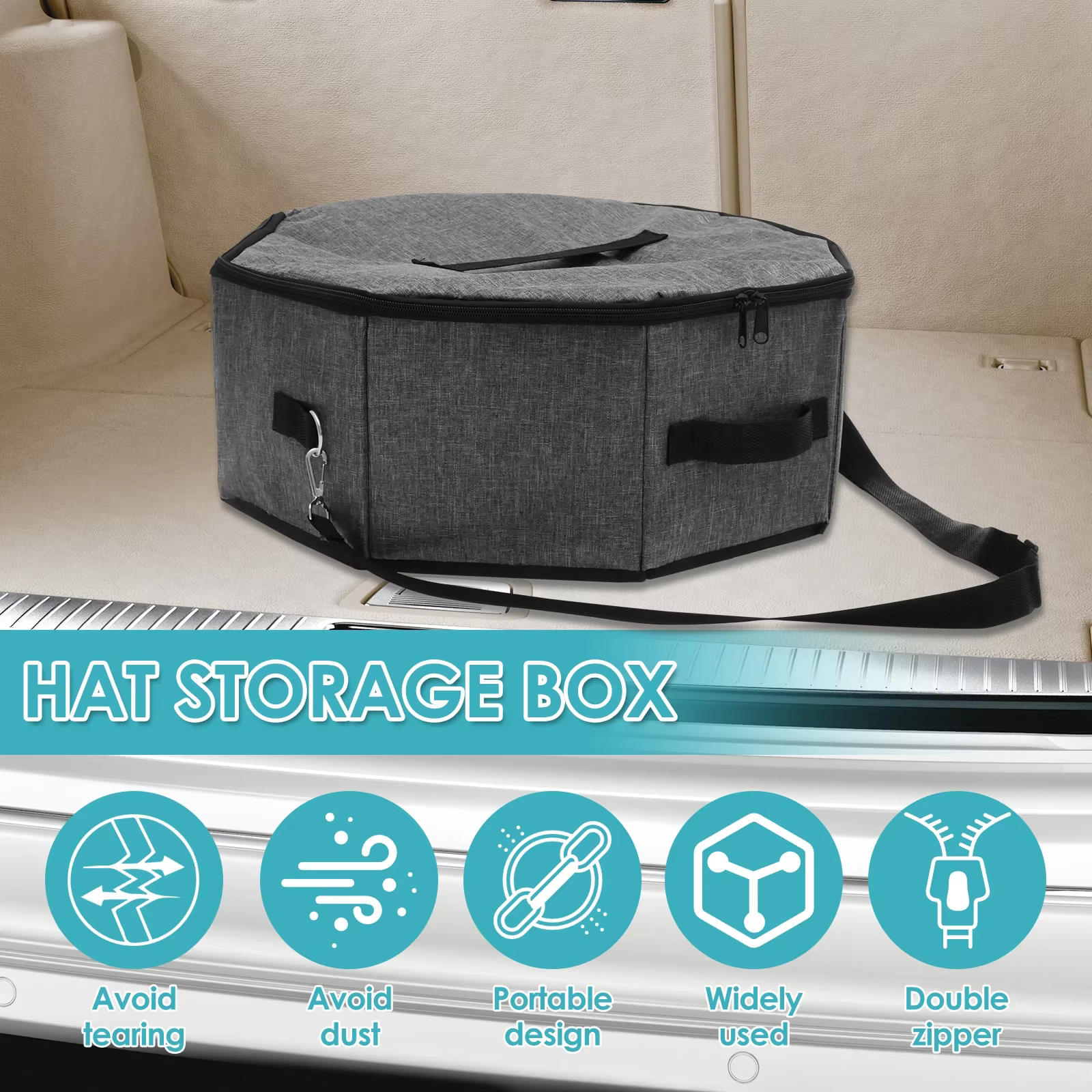 Sac de rangement de chapeaux en tissu Oxford