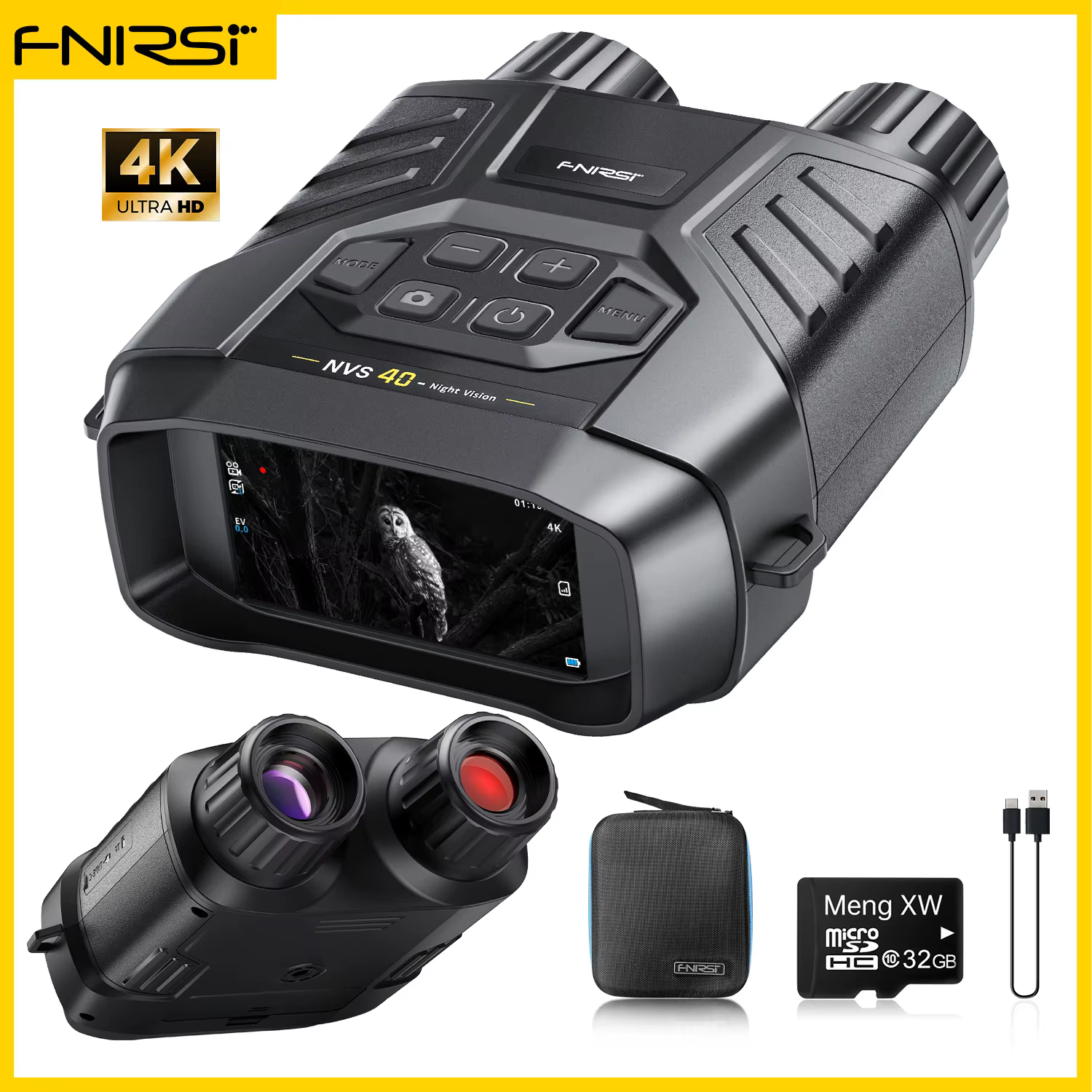 Appareil de vision numérique FNIRSI NVS-40 4K HD, zoom 6x, portée visuelle 300 m