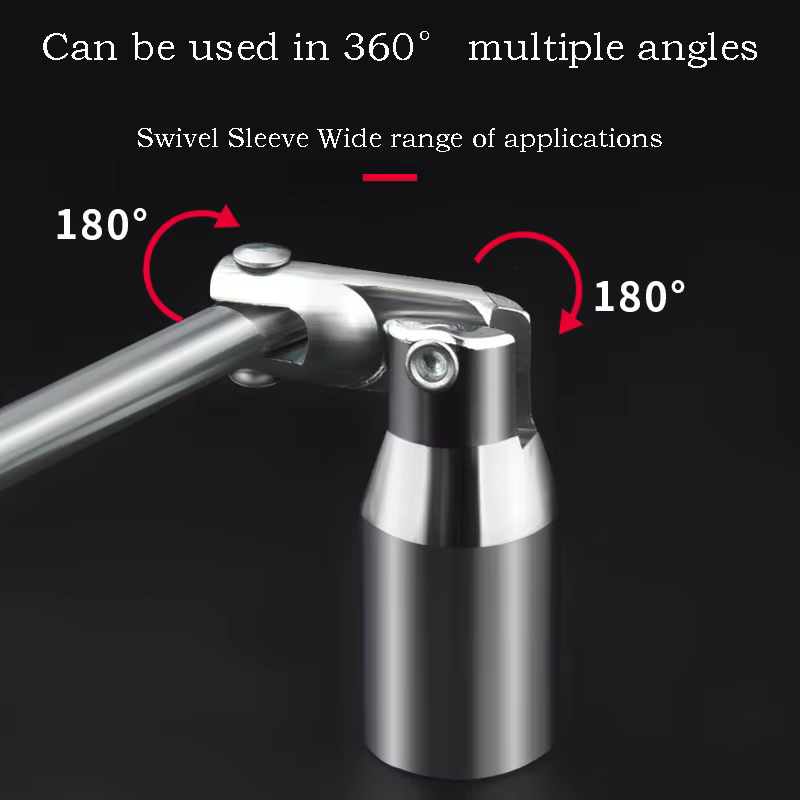 Clé à douille pour bougie d'allumage de type T avec tête pivotante à 360 degrés