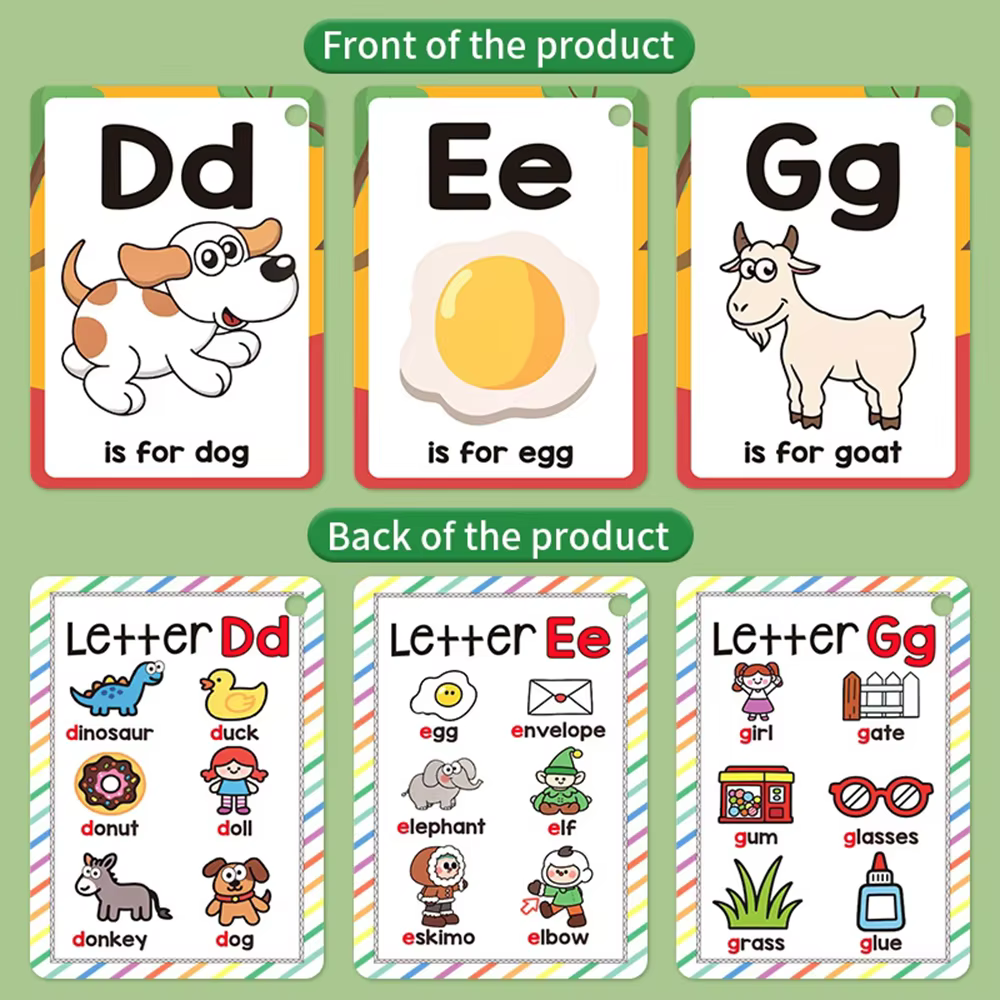 1 livre de cartes d'apprentissage A-Z pour enfants