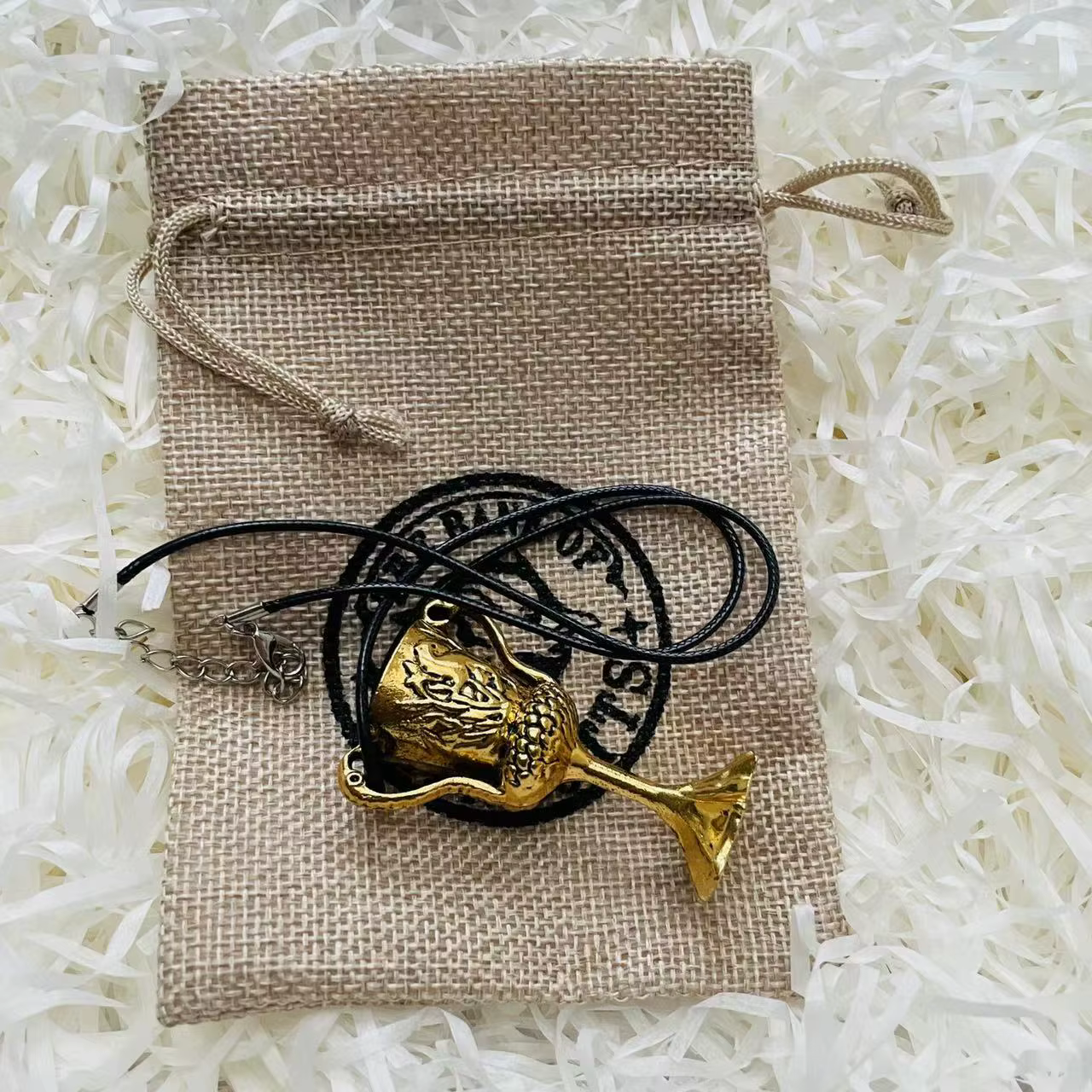 Magic World Cos Prop Golden Cup Pendant Necklace