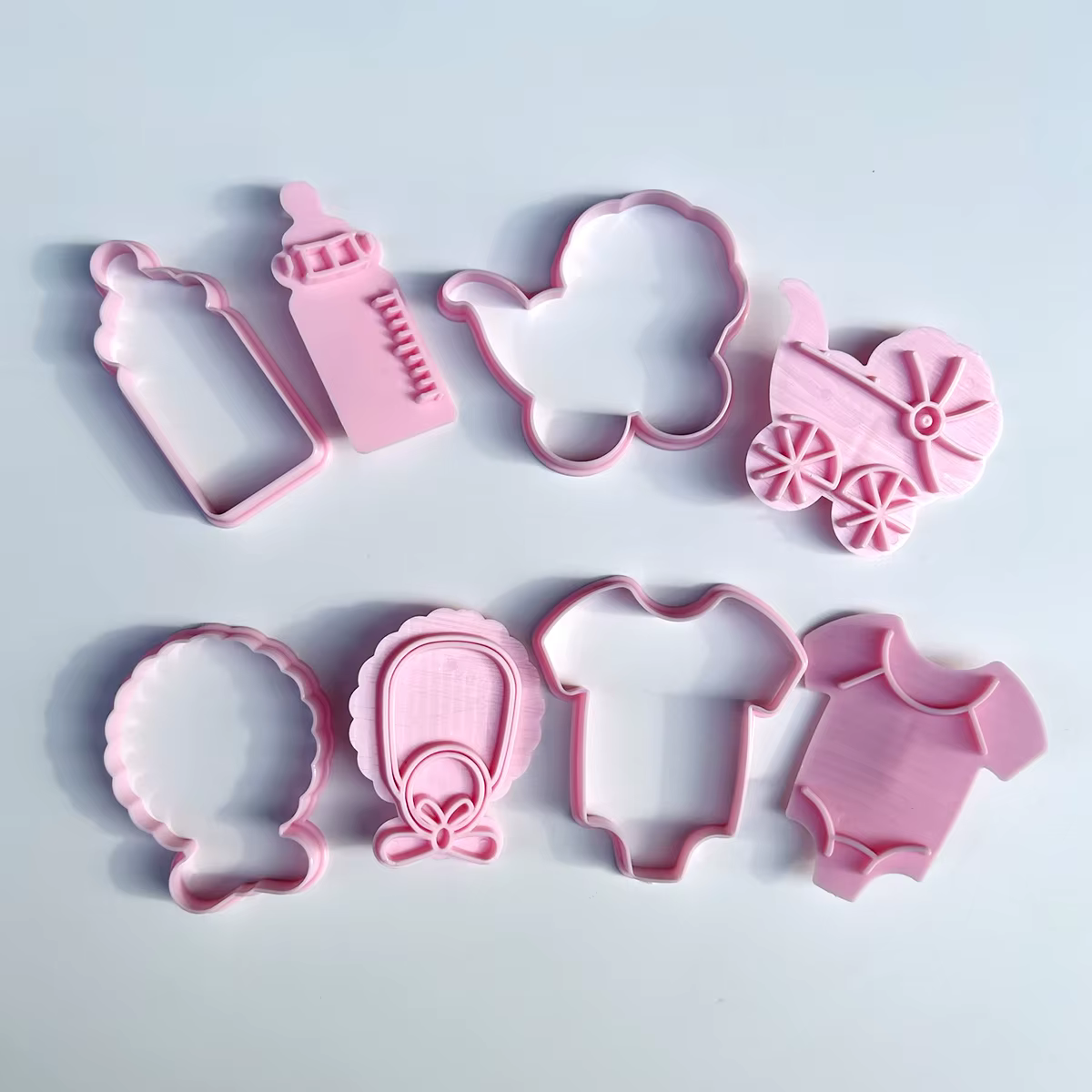 Coupe-biscuits 4 pièces thème bébé pâte timbre en plastique 3D dessin animé pressable Biscuit moule confiserie cuisson