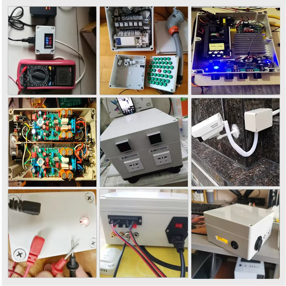 Boîte de jonction ABS pour projet électronique câble électrique IP67 boîtiers en plastique étanches extérieurs