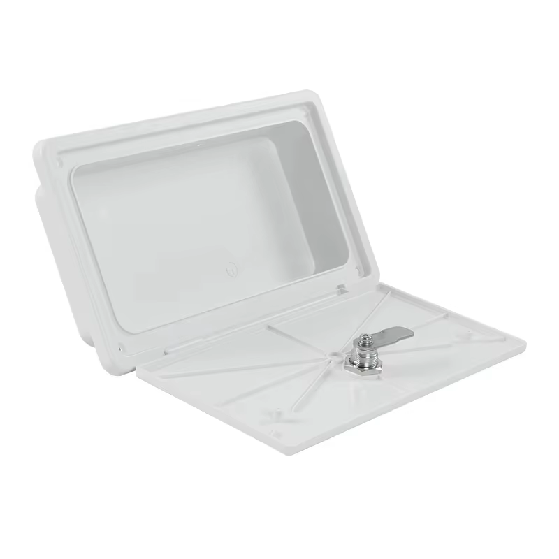 Trappe avec boîte de rangement et serrure ABS blanc étanche RV caravane hayon pour camping-car extérieur RV bateaux marins accessoires
