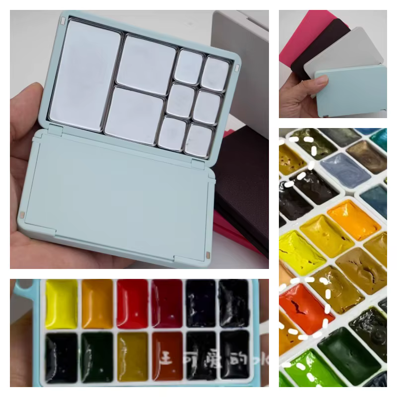 Boîte à pigments d'aquarelle pliable