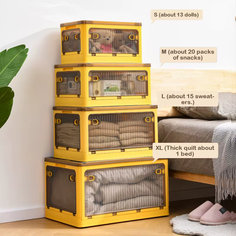 Boîtes de rangement pliantes en plastique Transparent
