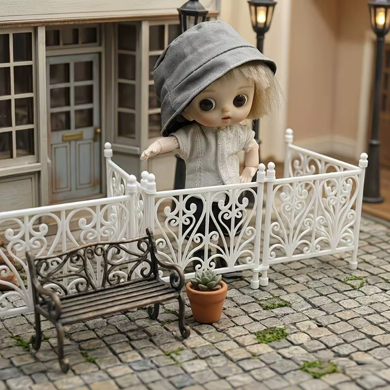 Clôture miniature sculptée pour maison de poupée, modèle à texture réaliste, ornement DIY pour jardin féerique et décoration de bonsaï