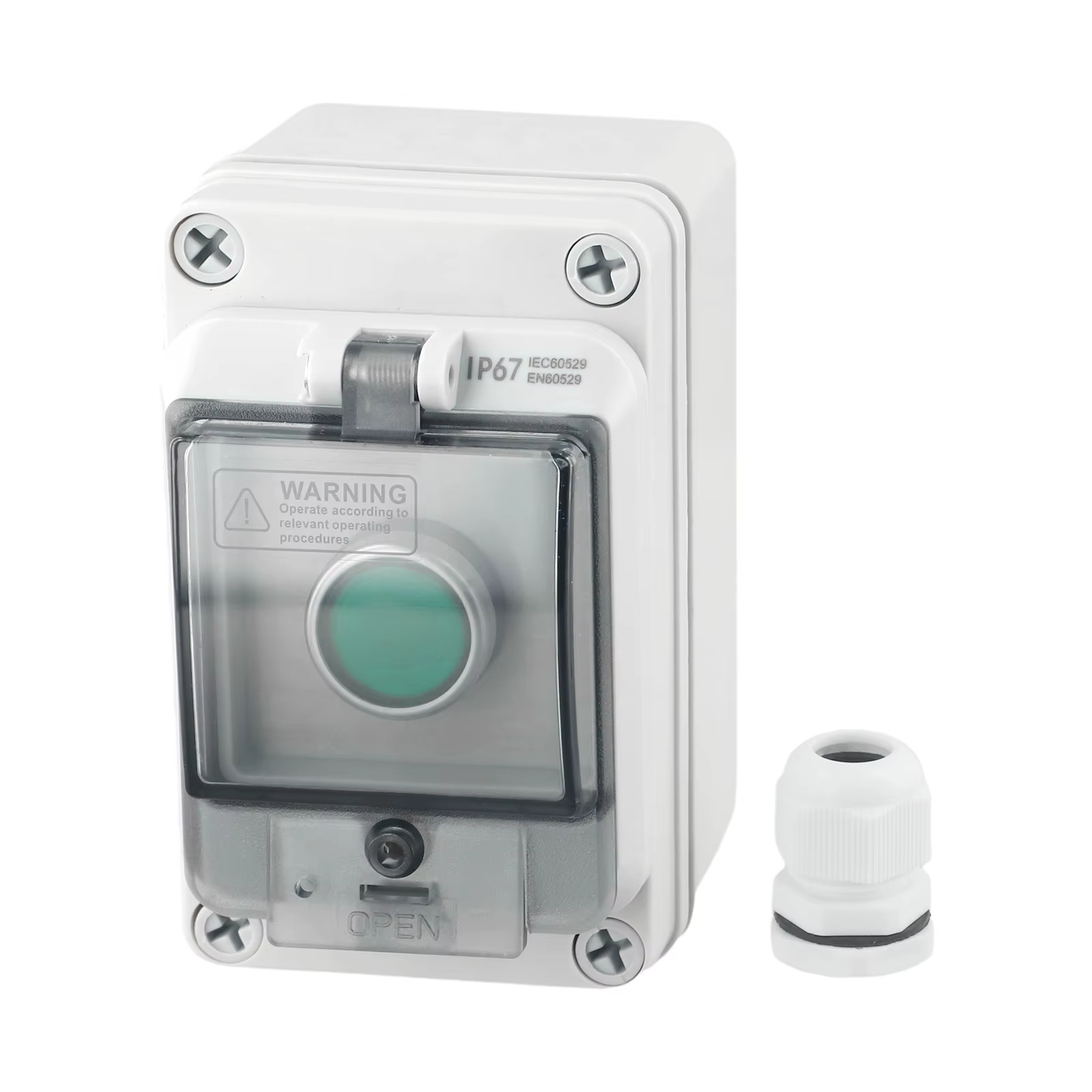 Boîtier de commande extérieur IP66 à bouton-poussoir