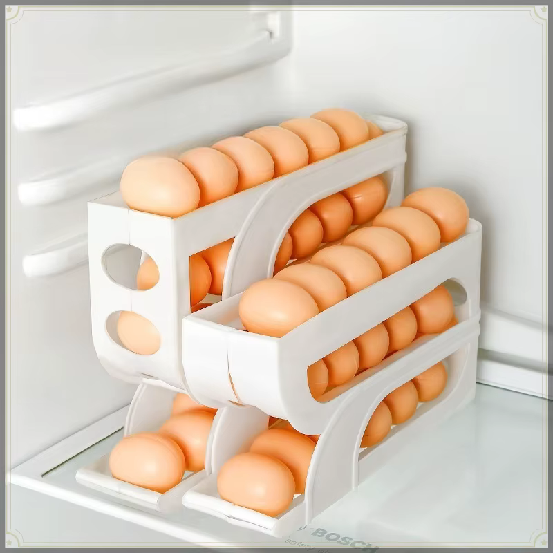 Boîte de rangement pour œufs avec glissière roulante