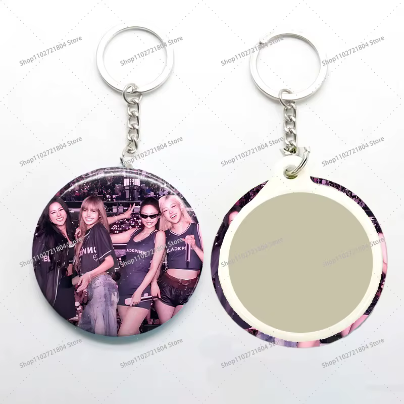 Porte-clés Kpop Blackpink tendance avec miroir pour hommes et femmes