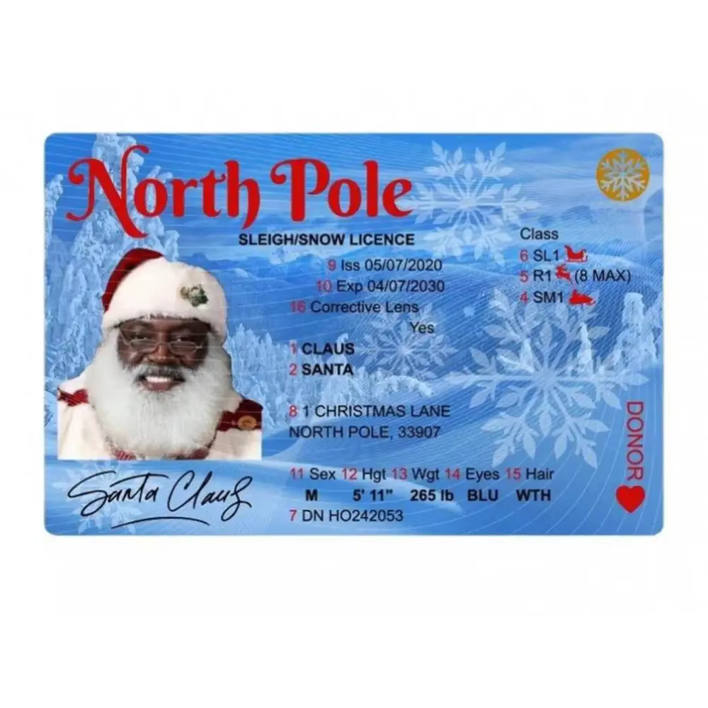 1 ~ 10 cartes Licence volante du père noël