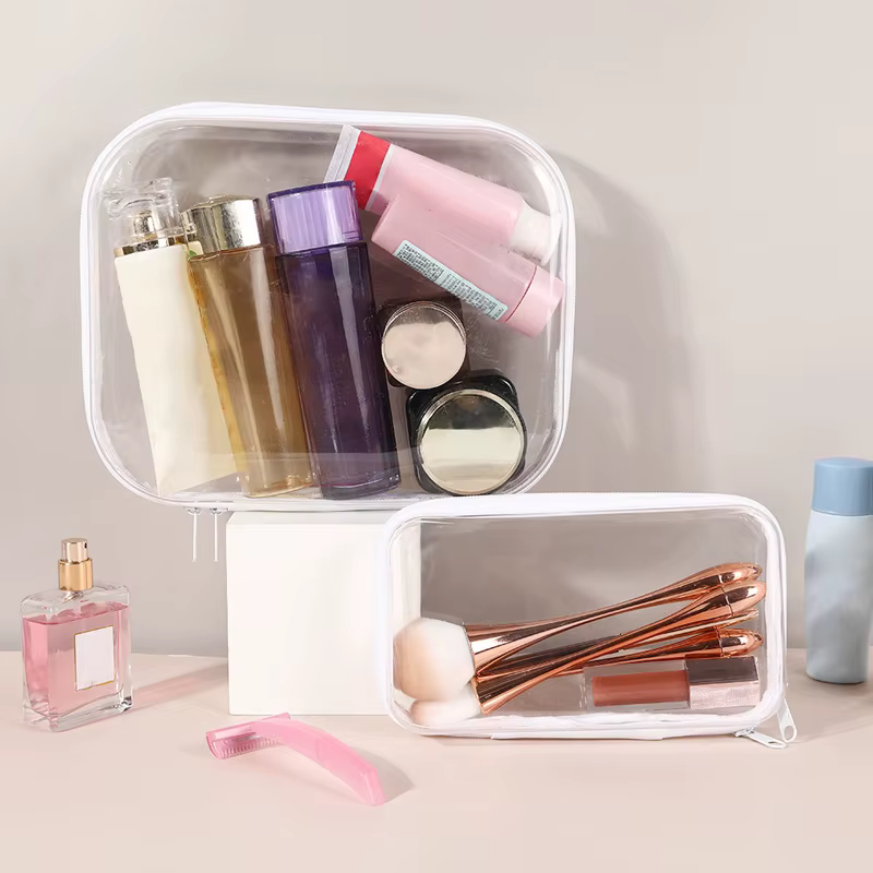 Poudres à fermeture éclair en plastique, bacs de rangement, empilables, étanches, jouets, petits articles, trousse de maquillage, trousse à cosmétiques