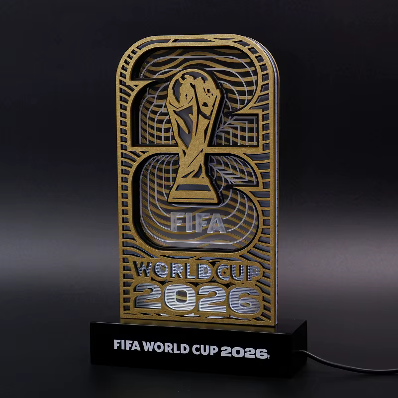 Lampe de chevet LED Coupe du Monde FIFA 2026 en bois