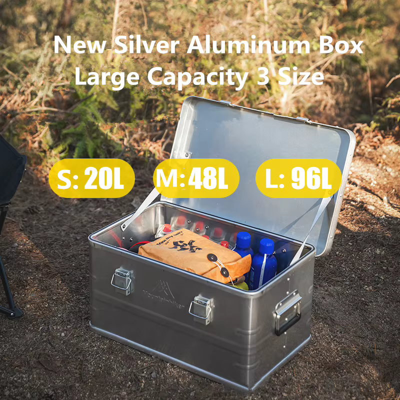 Mountainhiker plus récent 20L 48L 96L boîte de rangement en alliage d'aluminium accessoires de plein air grande