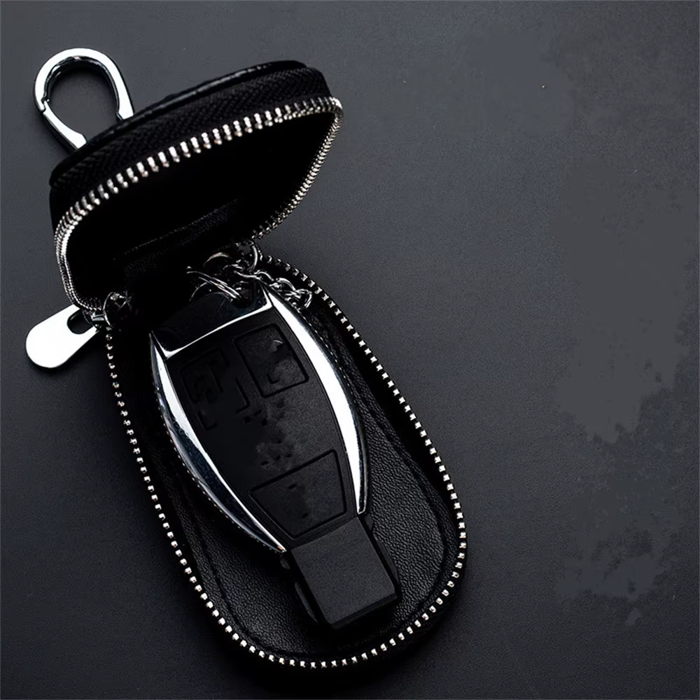 Mini étui à clés de voiture en cuir pour hommes, porte-clés de poche, sac à fermeture éclair de grande capacité, support, évaluateurs, prédire, mode