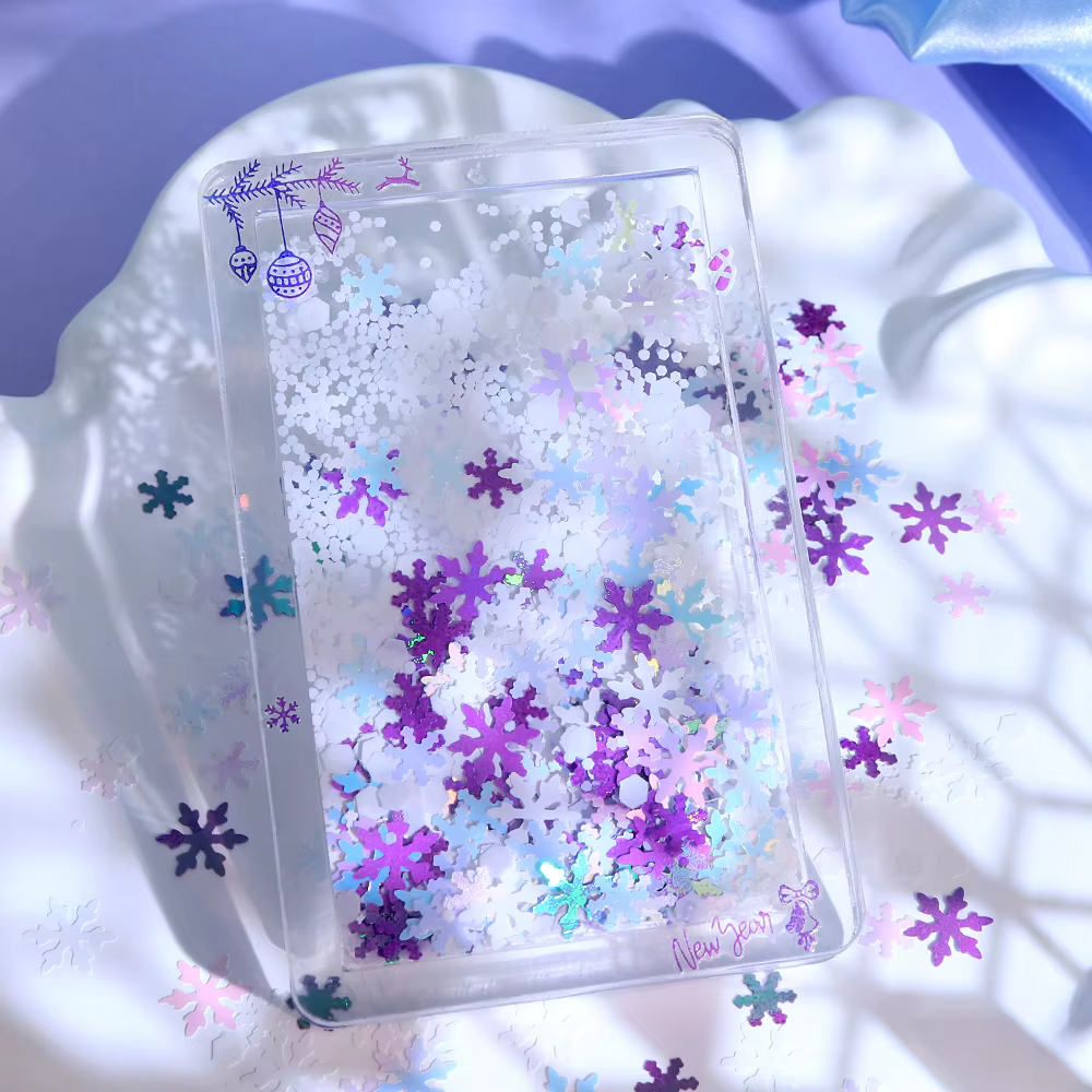 Paillettes en résine flocon de neige de noël 5g