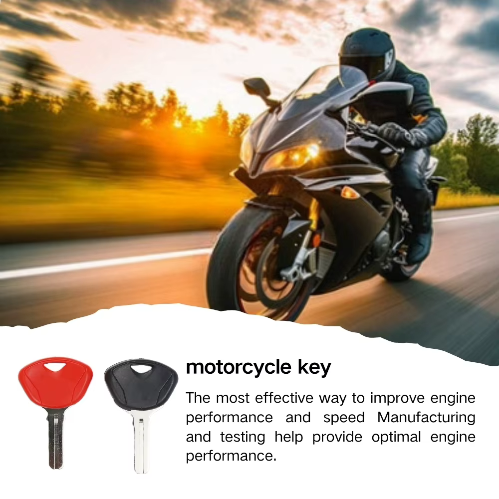 Clé de moto noire et rouge