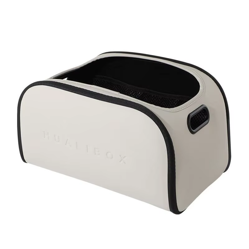 Boîte de rangement multifonctionnelle de luxe en cuir pour voiture