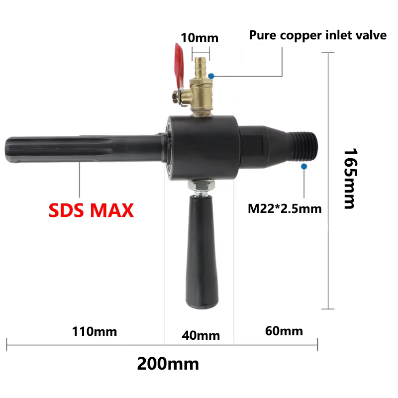 Adaptateur SDS Max avec Injection d’Eau pour Marteau Perforateur Convertisseur pour Couronne Diamantée Perçage Humide Tige de Connexion Alimentation en Eau Outil Professionnel Béton Pierre
