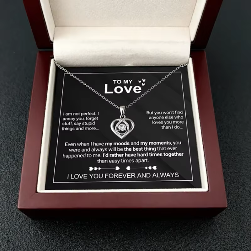 Cadeau de saint valentin 925 collier coeur en argent avec boîte pour femmes femme partie d'anniversaire fête des mères cadeaux de noël