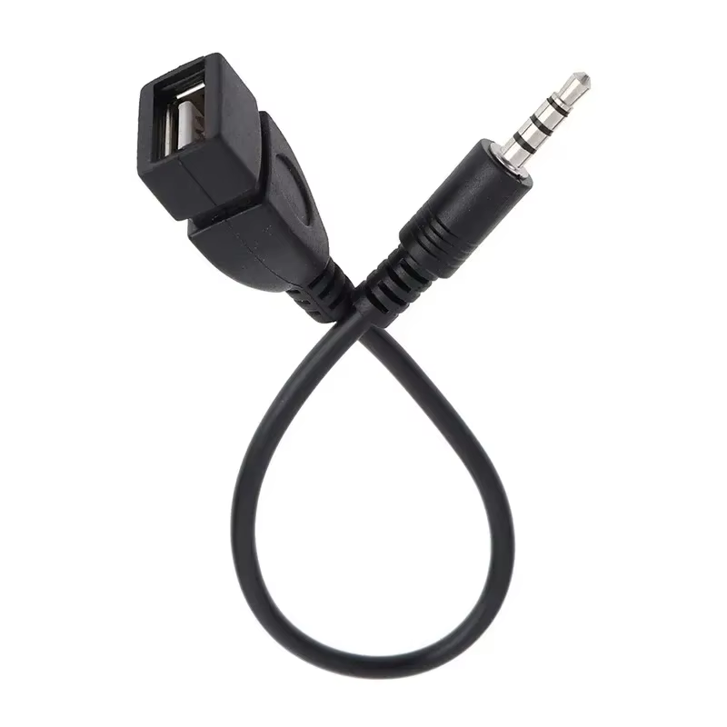 Câble audio Aux de voiture noir 3.5mm vers