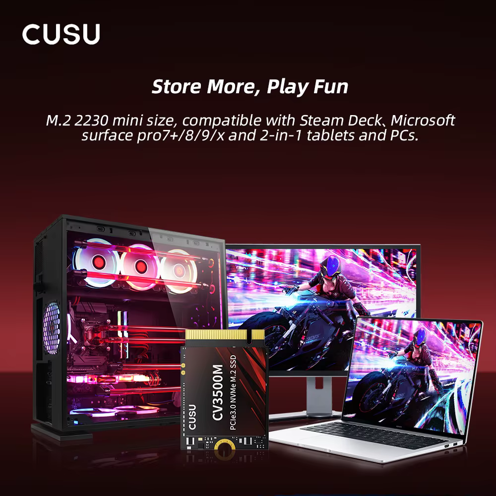 CUSU 2230 SSD 512 Go 1 To M.2 NVMe PCIe3.0x4 Disque dur SSD Disque SSD pour Steam Deck