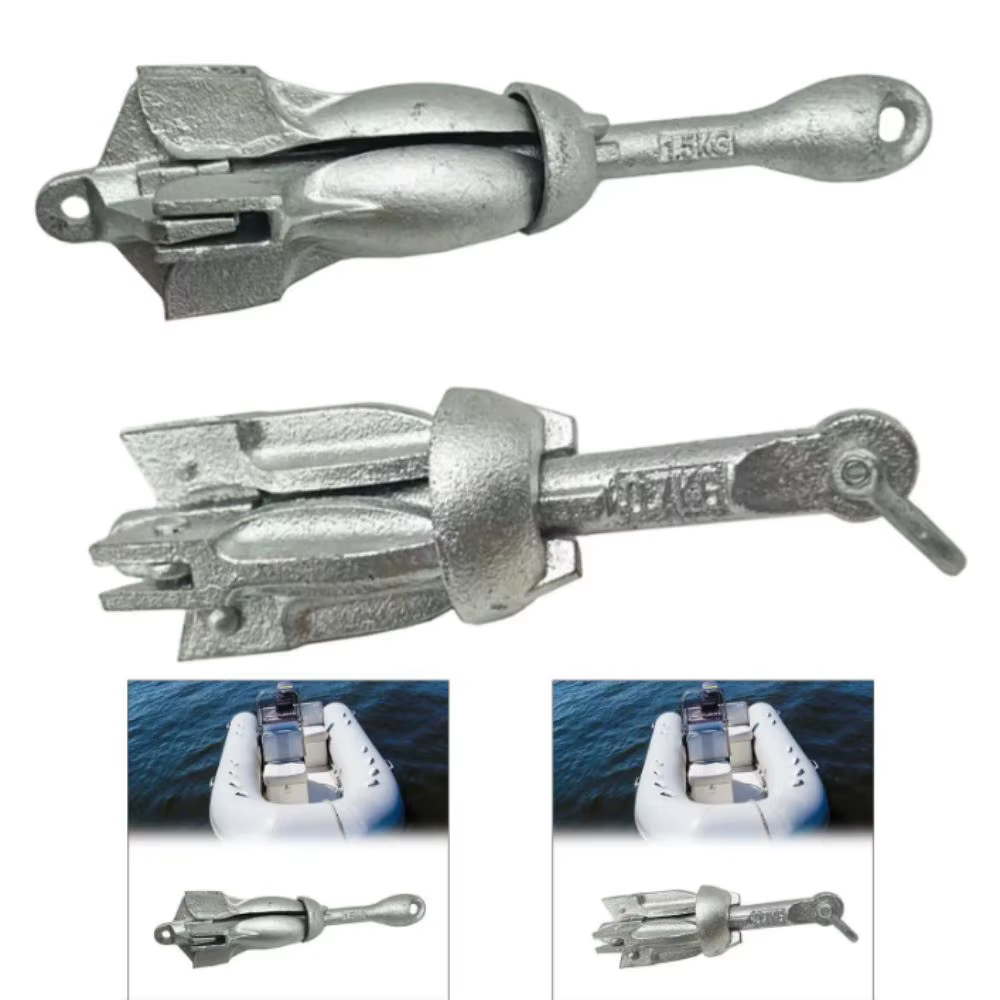 Outil pliant en acier au carbone, grappin pliable en acier galvanisé, outil marin portable, conception compacte, outil galvanisé portable
