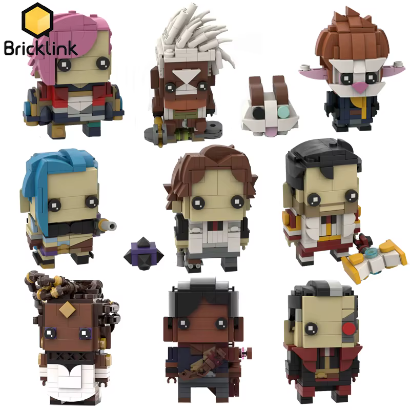 Bricklink bataille de deux villes Anime arcanes figurines briques ensembles Jayce Caitlyn Jinx Vi poupée d'action blocs de construction jouets pour enfants