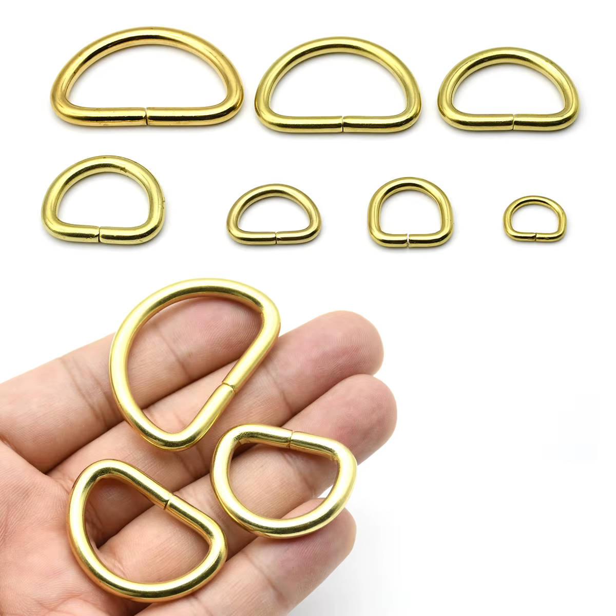 Boucles d'anneaux en D en laiton massif
