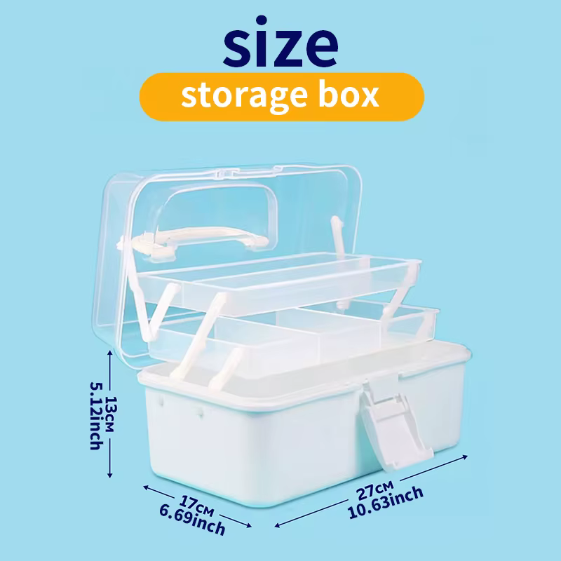 Mallette de transport de boîte à outils d'art à trois niveaux – organise les pinceaux