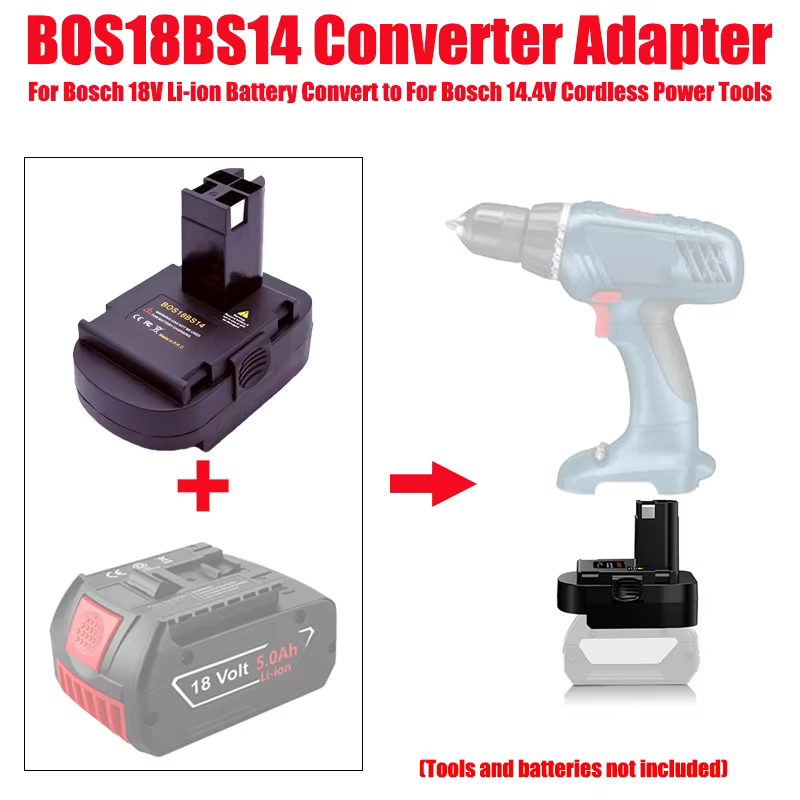 Adaptateur de batterie BOS18BS14 pour batteries Li-ion Bosch 18V
