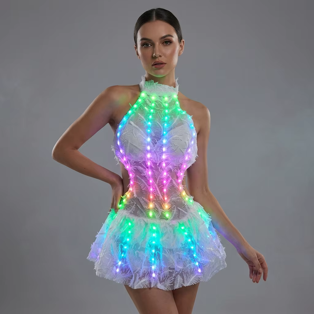 Jupe LED blanche colorée