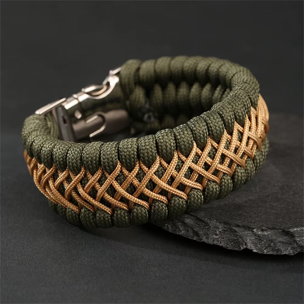 Bracelet paracorde fait à la main à 7 cœurs pour hommes, survie en plein air, Camping, corde d'urgence, bijoux de Style Vintage, cadeau de randonnée