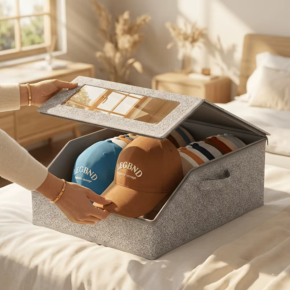 Boîte de rangement pour chapeaux de grande capacité