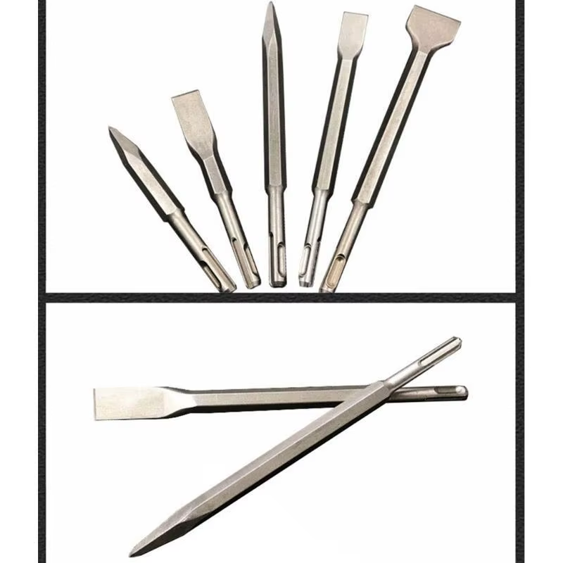 R9UF 4 pièces pointe tige SDS plat large