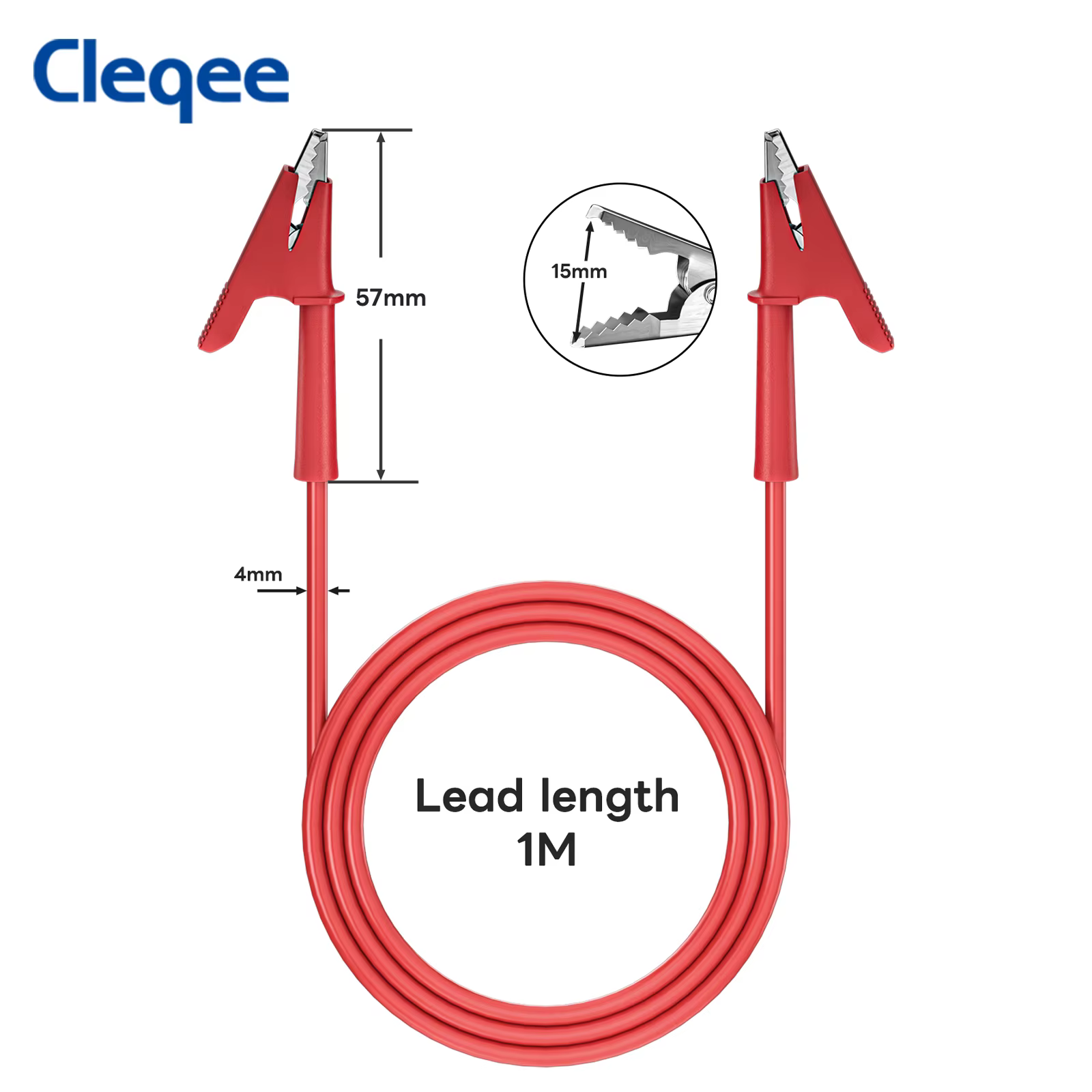 Cleqee-Pince crocodile à double extrémité avec câble de test en cuivre flexible