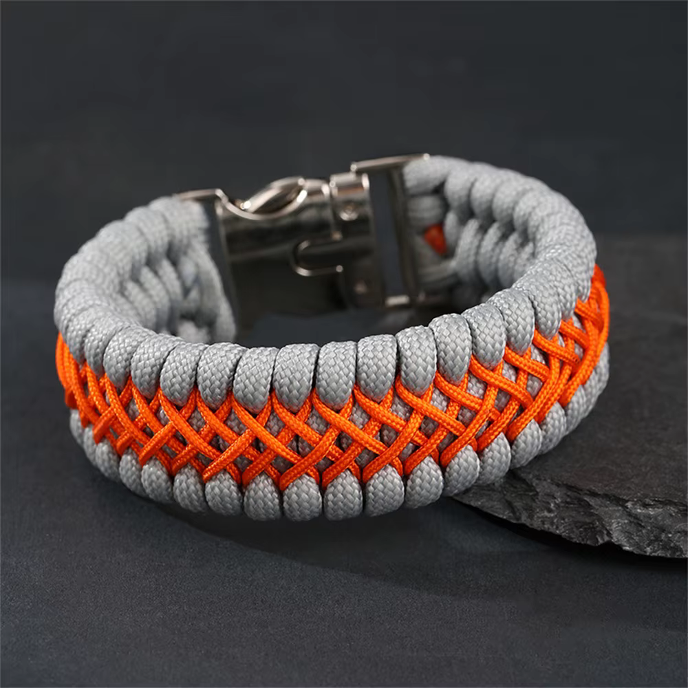 Bracelet paracorde fait à la main à 7 cœurs pour hommes, survie en plein air, Camping, corde d'urgence, bijoux de Style Vintage, cadeau de randonnée