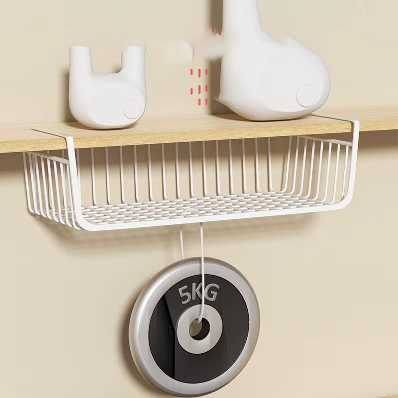 Organisateur de rangement en fil métallique avec panier suspendu pour placard