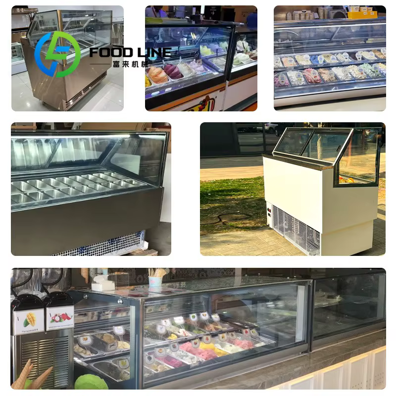 Vitrine à gelato commerciale