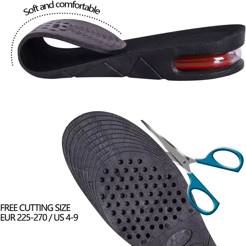 Semelles intérieures pour augmenter la hauteur, coussin d'air, ascenseur de chaussures, Kits de levage, Inserts pour hommes et femmes, semelles intérieures plus grandes, hauteur Variable de 3 à 9cm