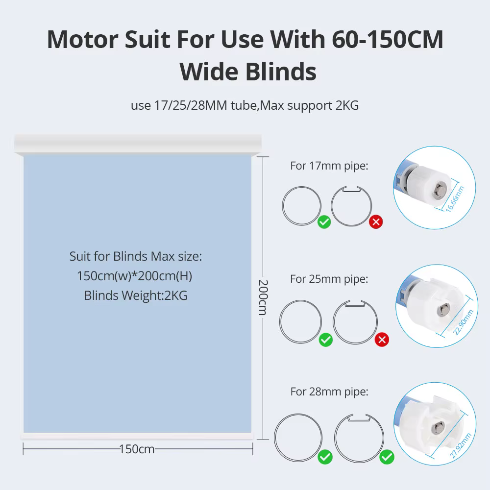 Zemismart Matter sur fil moteur de stores à rouleau intelligent pour Tube de 25mm 28mm batterie intégrée Homekit Google Home Smartthings