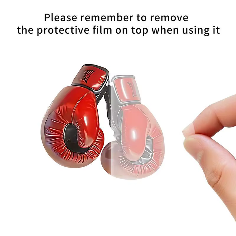 Gants de boxe porte-clés 2D plat acrylique rouge poinçonnage mitaine pendentif personnaliser