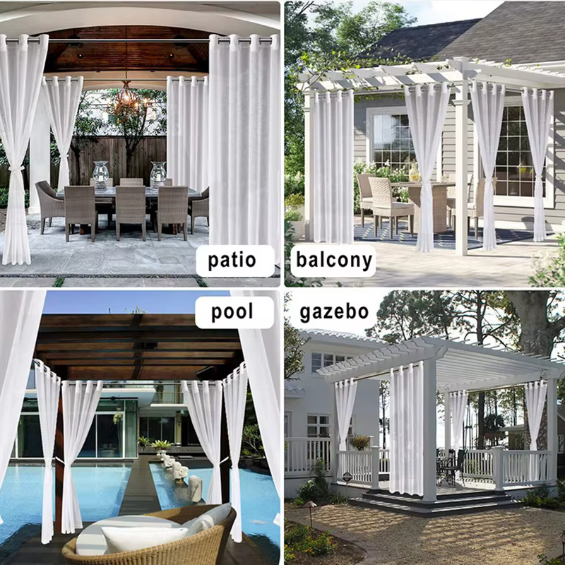 Voilages imperméables pour patio