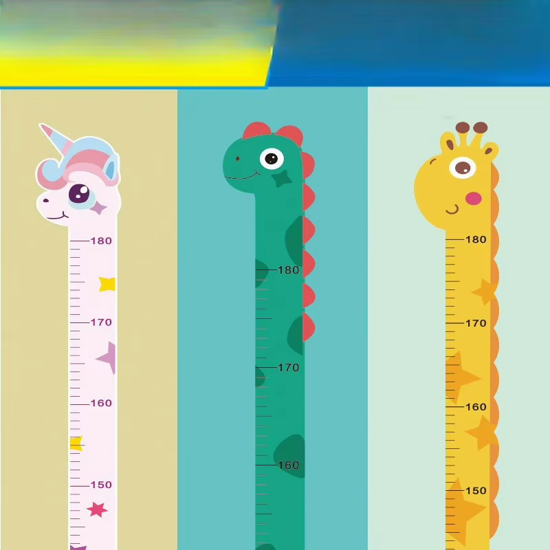 180 cm mode dessin animé animaux hauteur mesure autocollant mural girafe papier peint chambre d'enfants pépinière