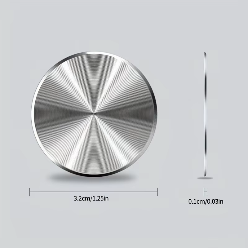 Plaque magnétique pour support de téléphone et voiture, autocollants métalliques, motif CD rond universel, 2 pièces/ensemble