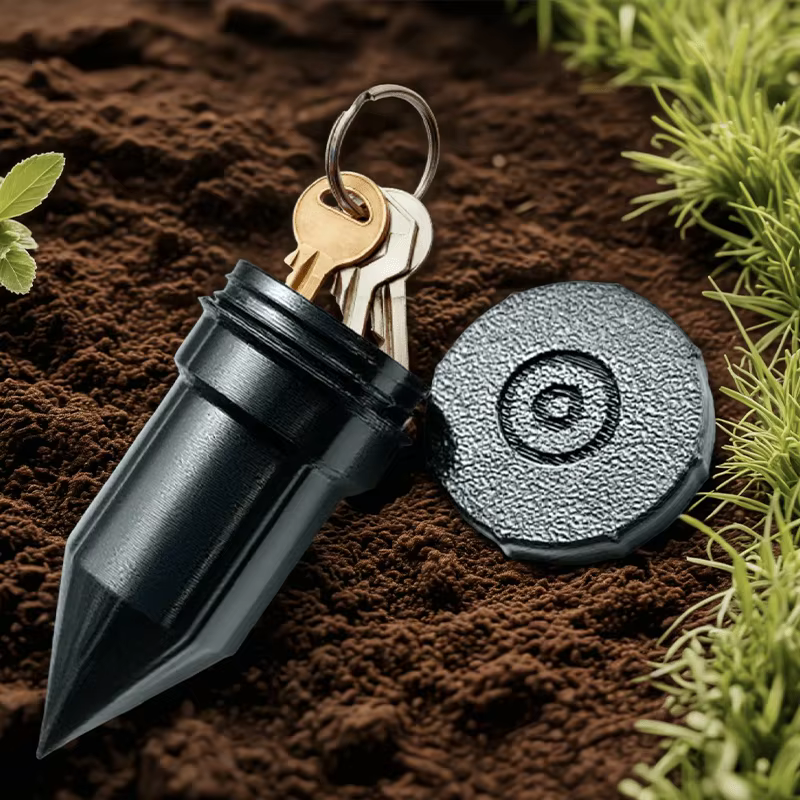 Cache-clé de jardin, arrosoir souterrain réaliste