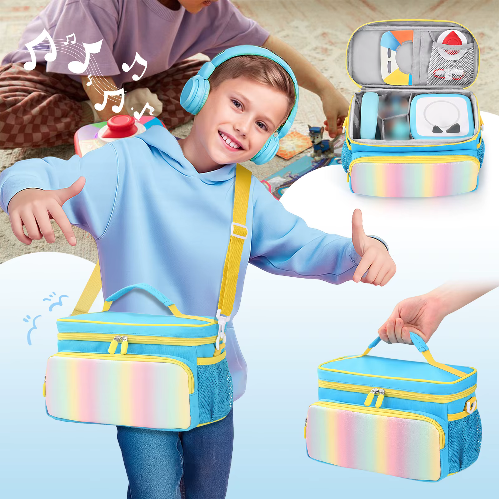 Sac de rangement pour casque Toniebox 2/1 avec bandoulière et poignée