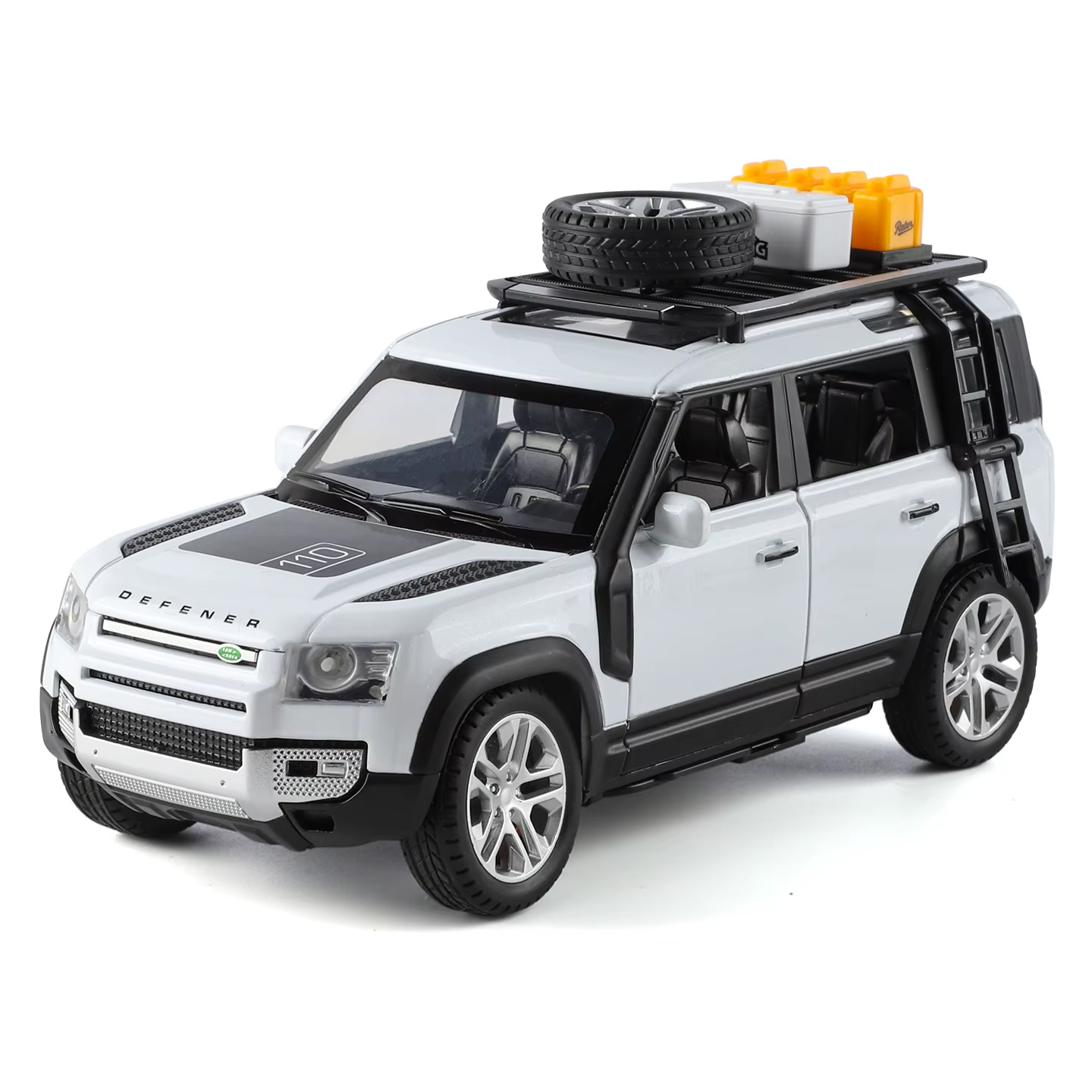 Modèle de voiture Land Rover DEFENDER 110 RANGE ROVER SV à l'échelle 1:24, jouet avec son et lumière, véhicule à rétrofriction, absorption des chocs, ornement décoratif