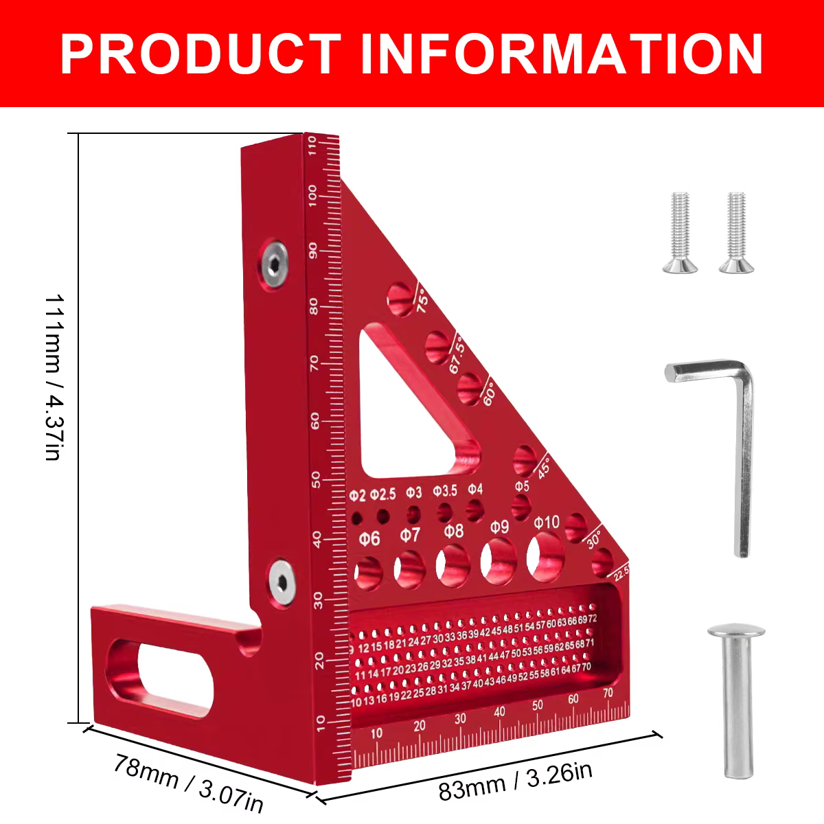 Règle de mesure multi-angle 3D